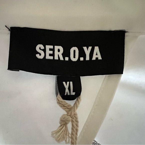 Reformation SER.O.YA NWT White Button Down Shirt Crisp Size X Large - Picture 10 of 12